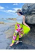 Hand Painted Flower Sarong in Green color